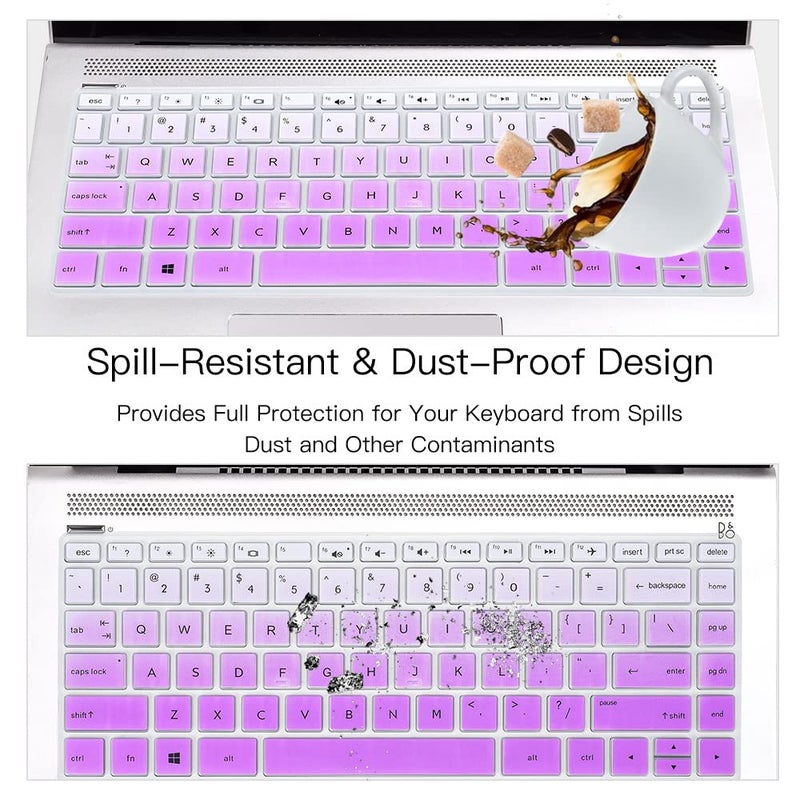 imComor Keyboard Cover for HP Laptop 14/HP Pavilion 14-dq 14-fq 14-dk 14m-dh 14-cd/ce/cf 14-cf0006dx/cf0012dx 14-dq0052dx 14-dq5043cl 14-dq2078wm 14-dq0055dx 14-dq0002dx dq0057nr 14-fq0040nr/fq0050nr, Purple - Image 5